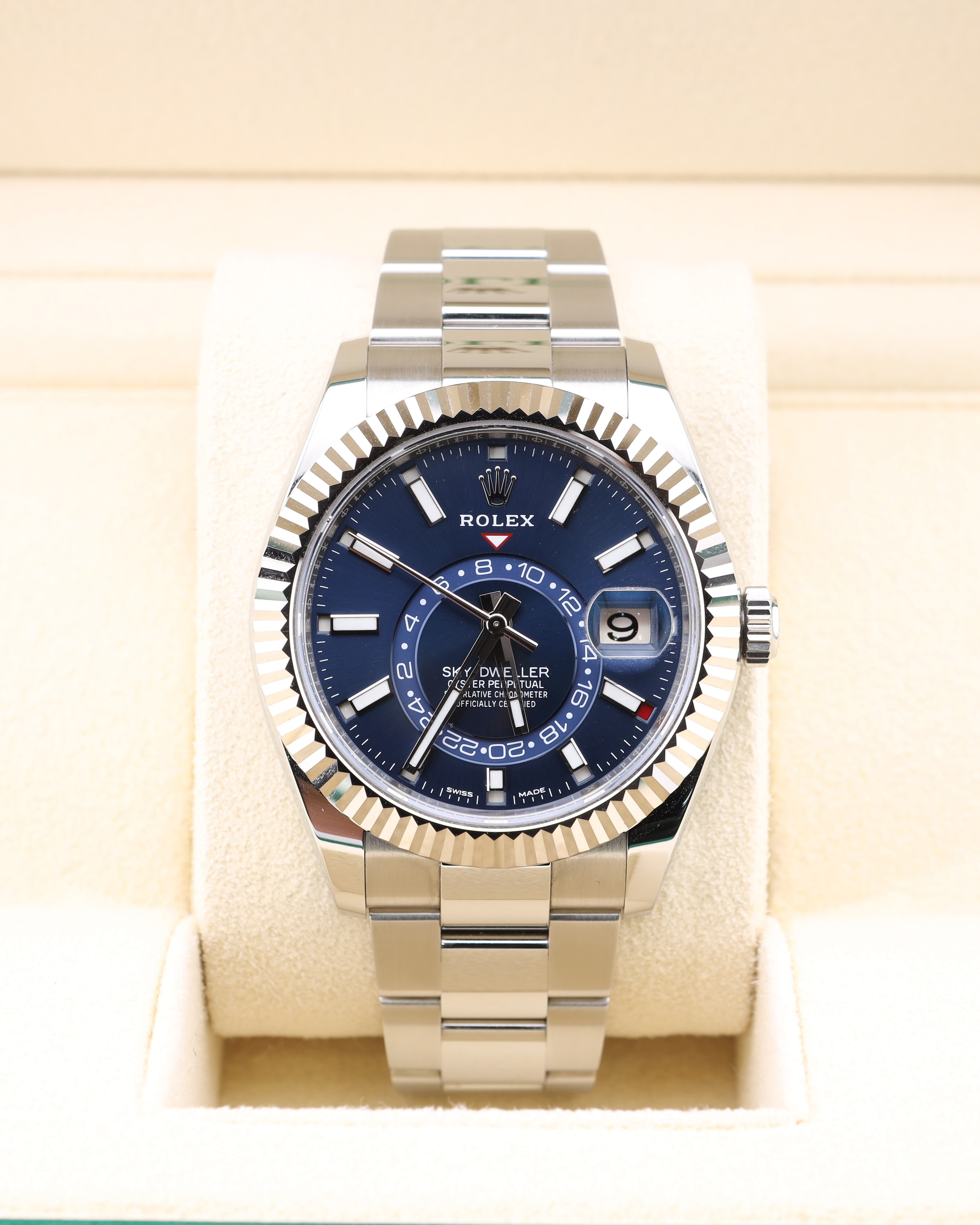 Rolex Sky-Dweller Blue Dial on Oyster 326934 – MVP Jewelers Miami