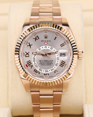Rolex Sky Dweller Pink Roman Sun dust Dial 326935