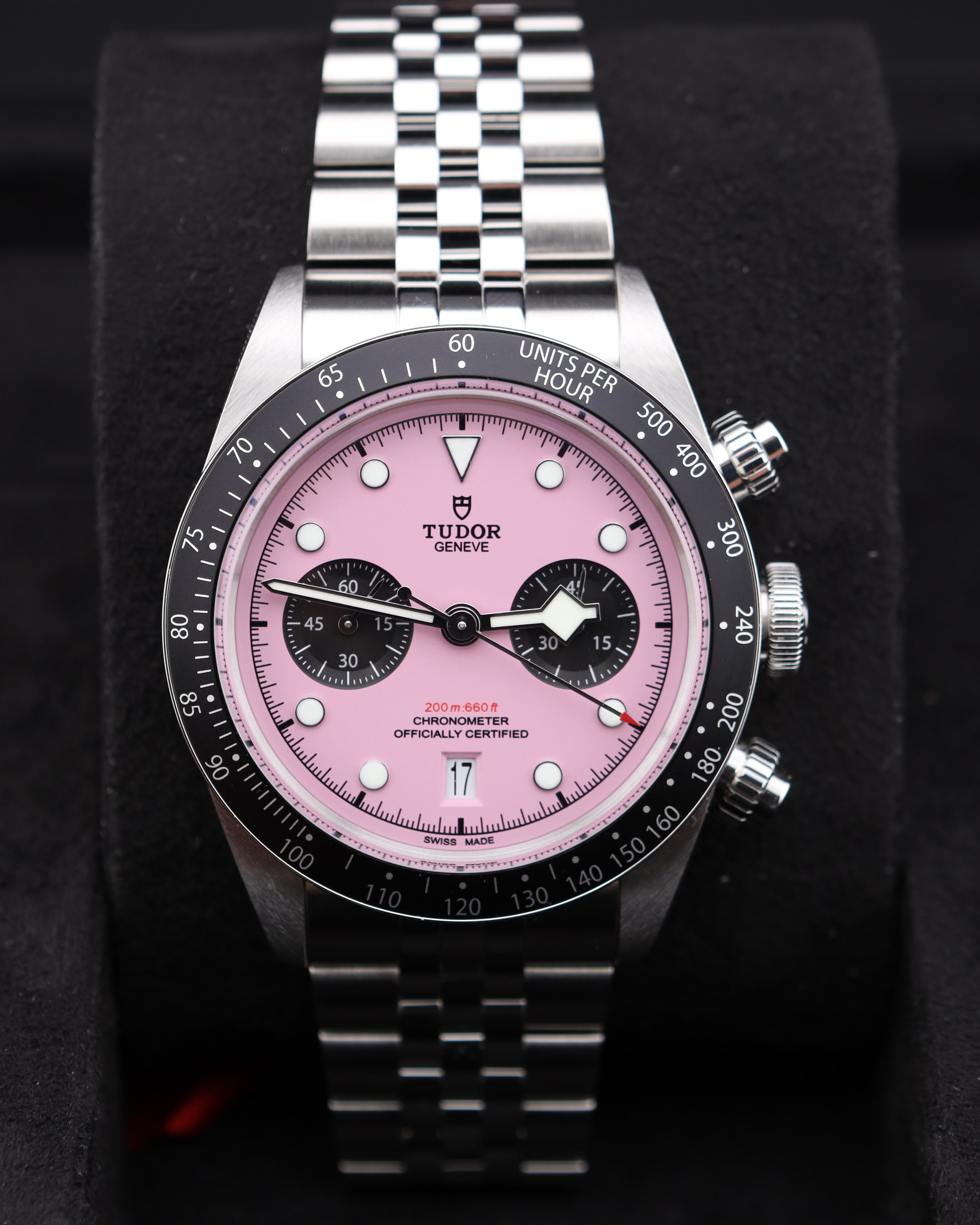 曼陀羅 Tudor Black Bay Chrono Pink Dial 79360N – MVP Jewelers Miami
