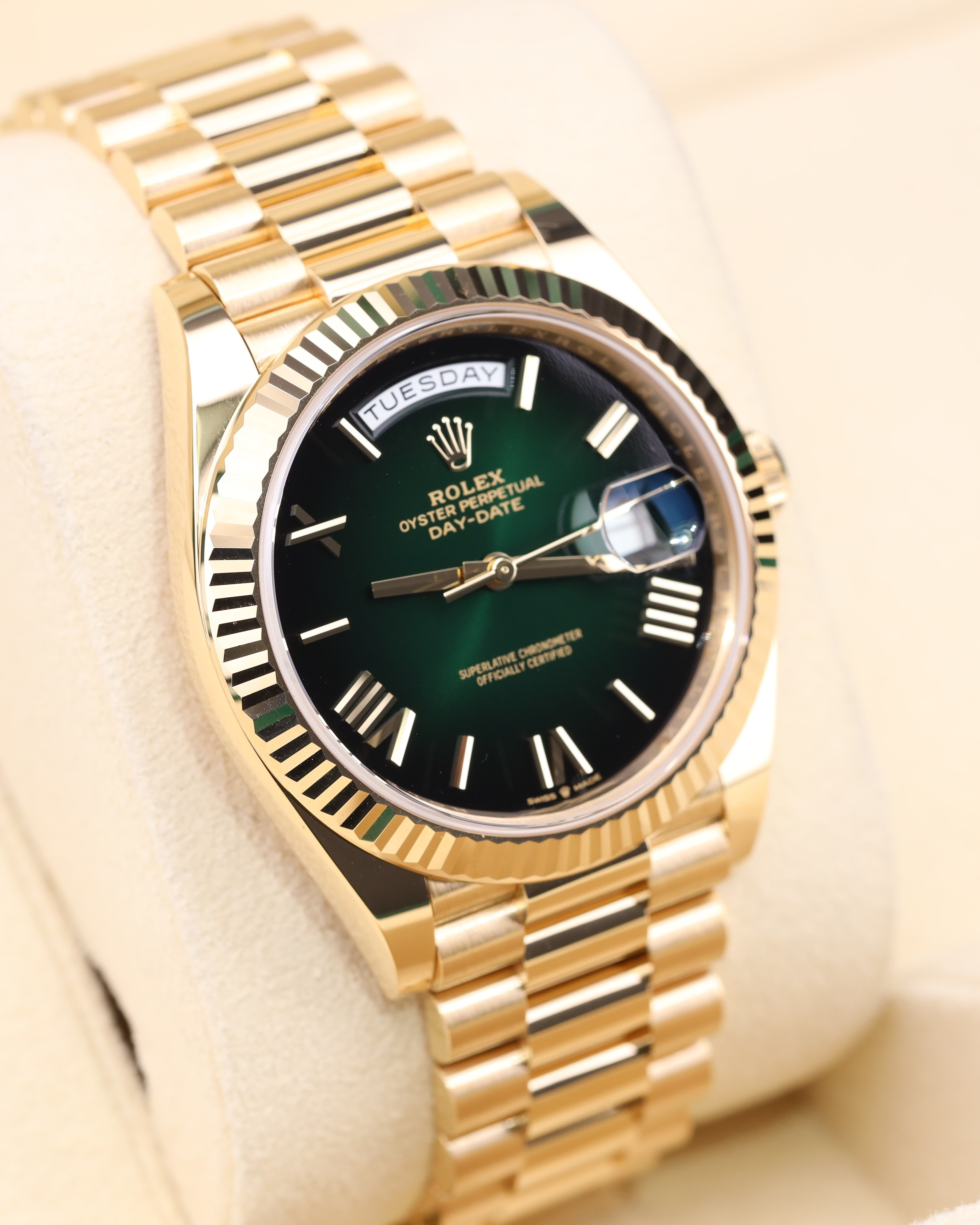 Rolex Day-Date 40 Green Ombre President Yellow Gold 228238 - 2025